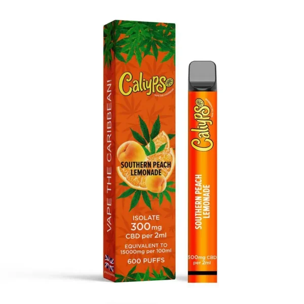 Southern Peach Lemonade Caliypso CBD Disposable Vape Bar 600 Puffs